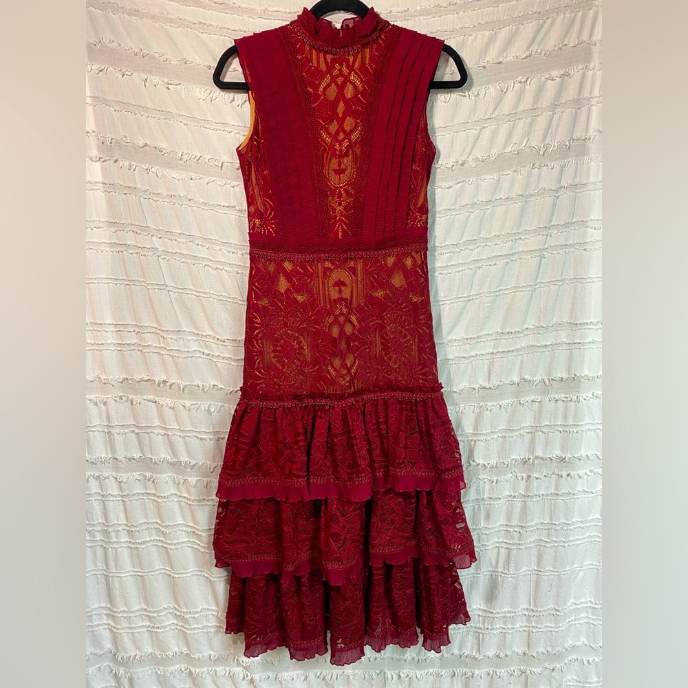 Jonathan Simkhai Tower Lace Ruffle Dress